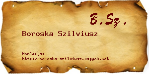 Boroska Szilviusz névjegykártya